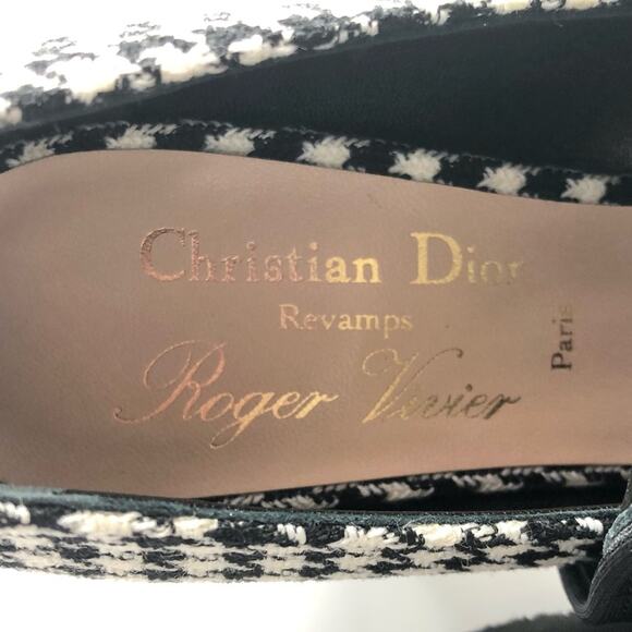 Dior X Roger Vivier Houndstooth Kitten Heel Maryjane Pumps 36.5 - Picture 7 of 8